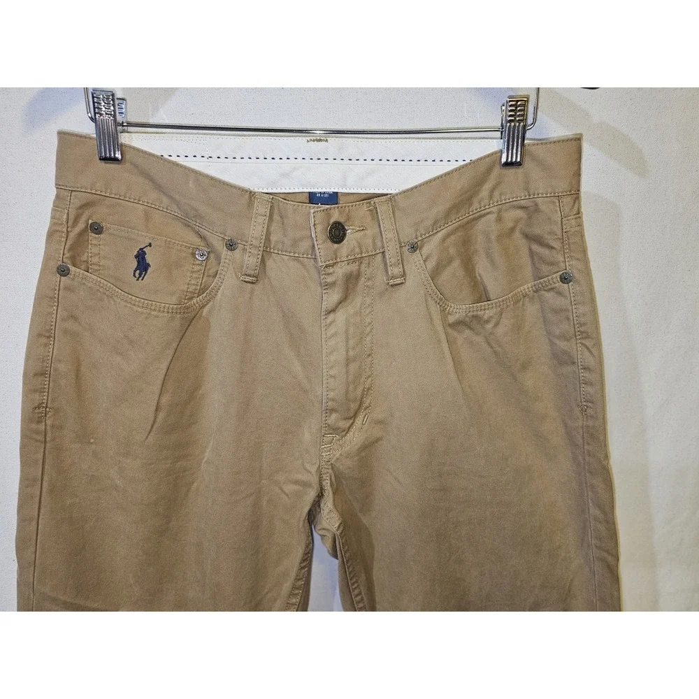 Polo Ralph Lauren Men's Classic Fit‎ Chino Pants 32x32 Khaki Embroidered